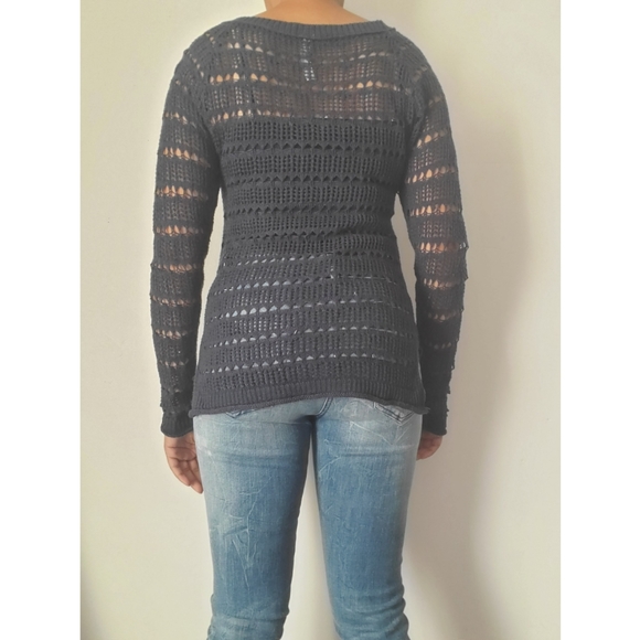 Knit sweater, Navy Blue, Size S - Picture 3 of 6